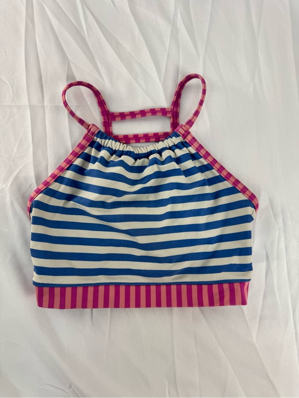 Matilda Jane Blue and Pink Striped Kids Swim Top 435